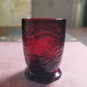Princess House Ruby Red Fantasia Votive Candle Holder